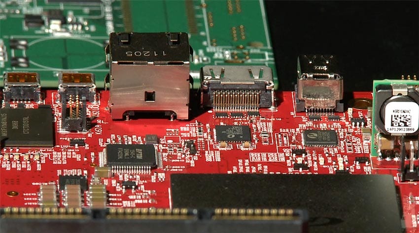 Crossection BGA with solder on PCB